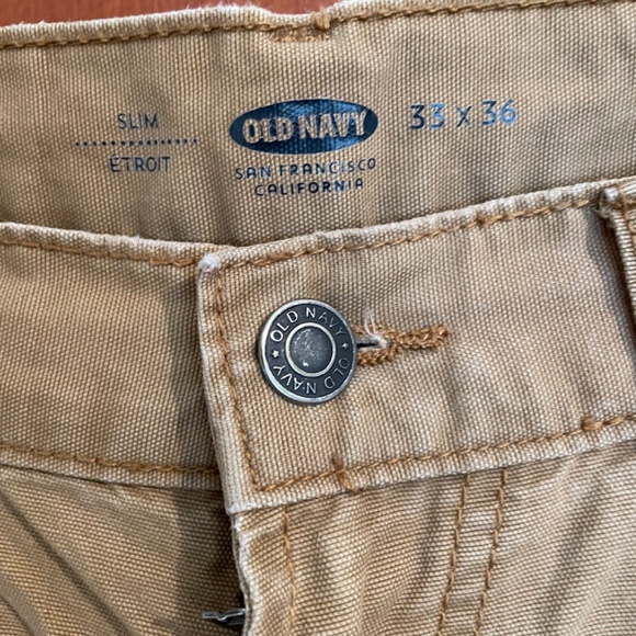 Mens Old Navy Slim Fit Pant British Khaki 33x36 - Picture 3 of 8